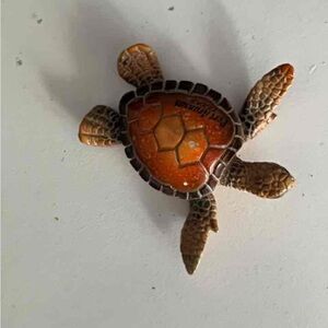 Artistic Turtle Figurine - Orange and Brown